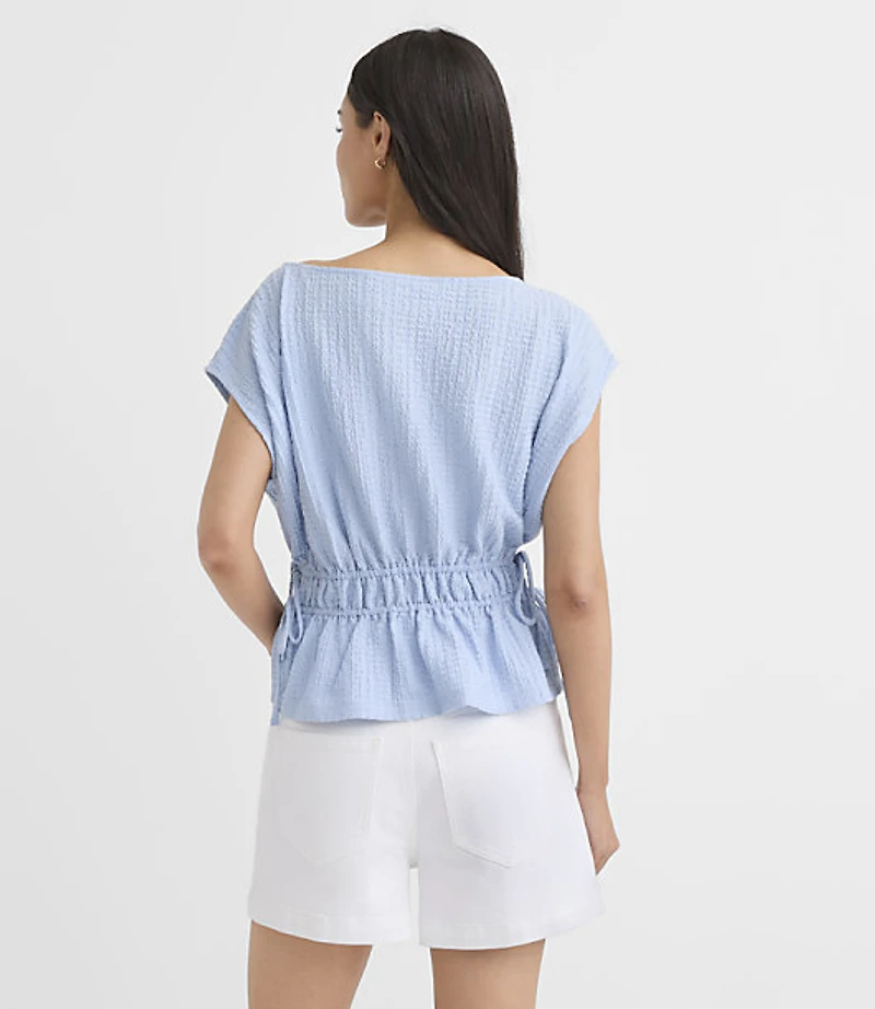 Petite Side Tie Boatneck Top
