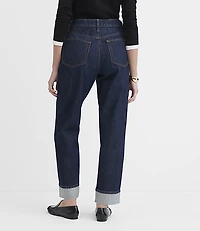 Rivete Selvedge Curvy Cuffed High Rise Straight Jeans Nova Wash