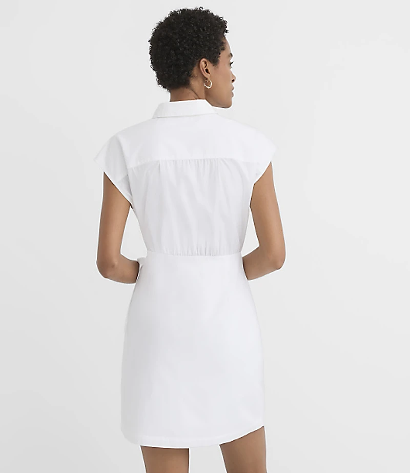 Poplin Wrap Mini Shirtdress