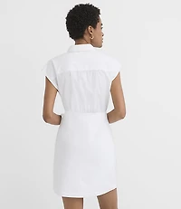 Poplin Wrap Mini Shirtdress
