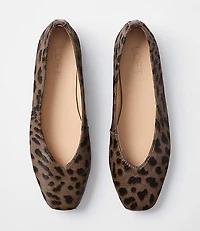 Leopard Prnt Hair Calf High Vamp Ballet Flats