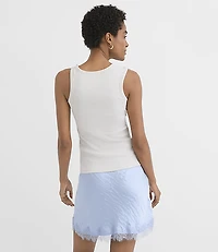 Petite Twist Shoulder Perfect Ribbed Tank Top