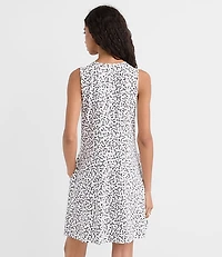 Petite Floral Pintucked Bow Mini Pocket Dress