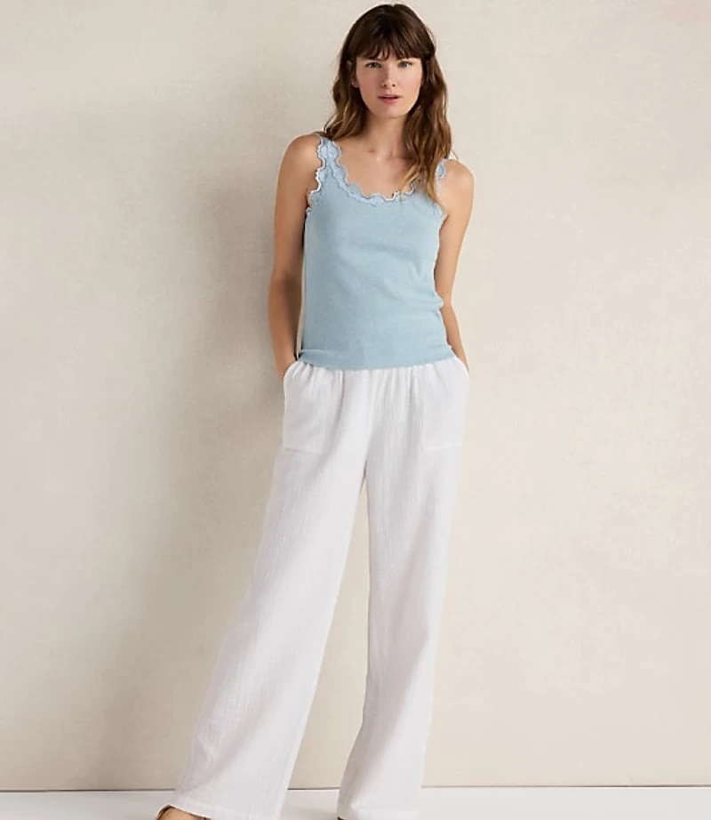 Haven Well Within Organic Cotton Rib Knit Lace Tank