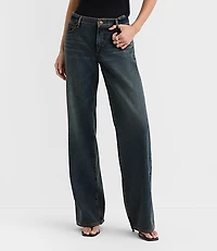 Rivete Low Rise Wide Leg Jeans Lune Wash