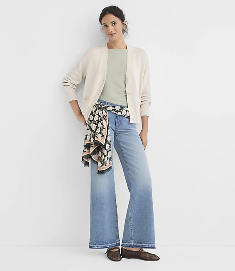 Saddle Sleeve V-Neck Pocket Cardigan