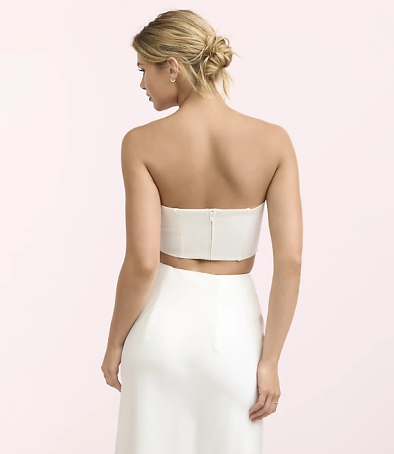 Lately Floral Cropped Strapless Top