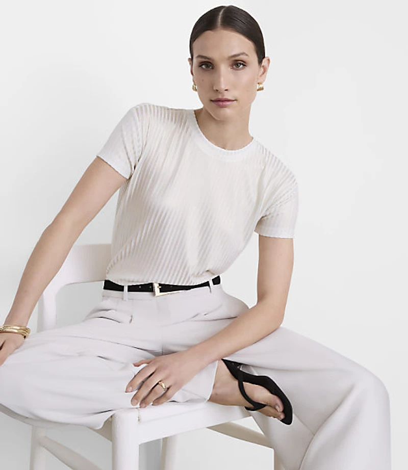 LOFT Versa Shimmer Ribbed Tee