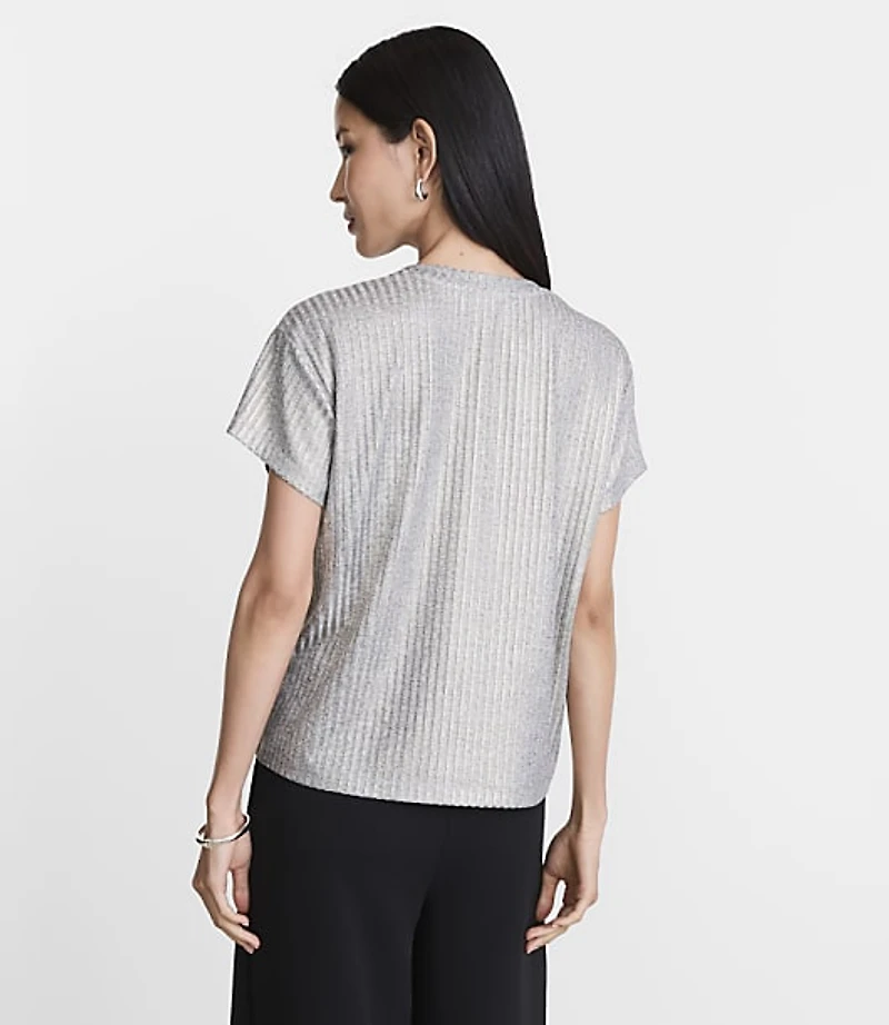 LOFT Versa Shimmer Ribbed Tee