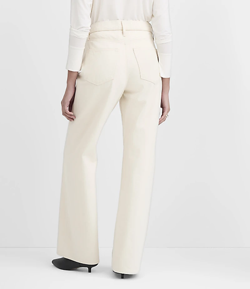 Rivete High Rise Wide Leg Jeans Ecru