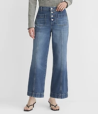 Seamed Palmer Wide Leg Denim Pants Light Vintage Wash