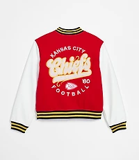 The Wild Collective Kansas City Chiefs Pearl Varsity Jacket