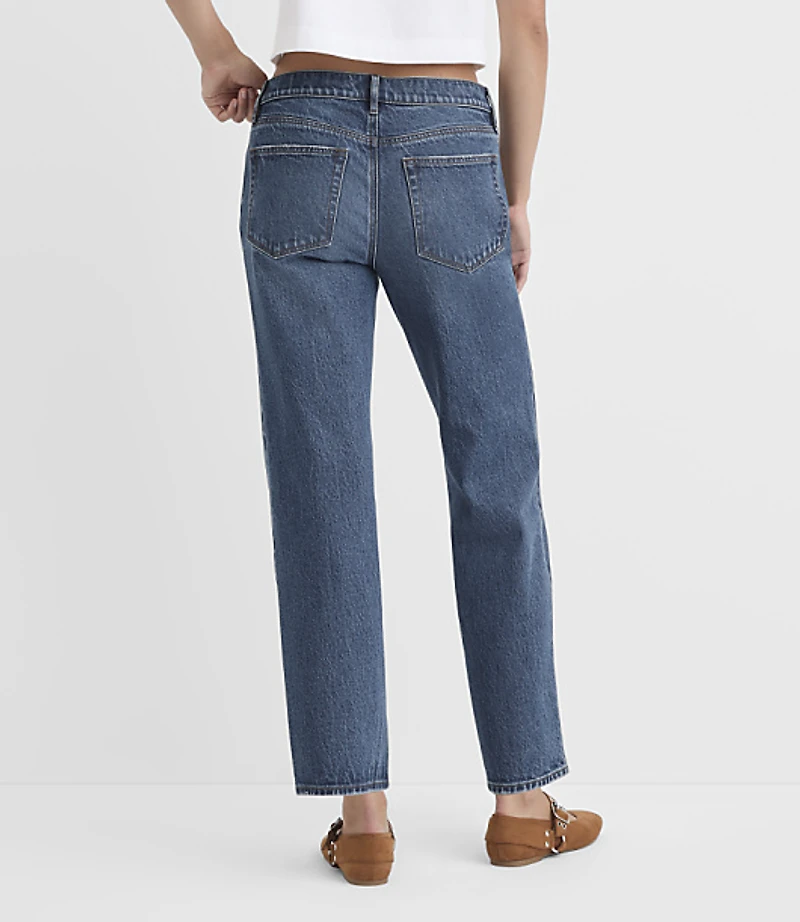Rivete Curvy Low Rise Straight Jeans Medium Original Enzyme Wash