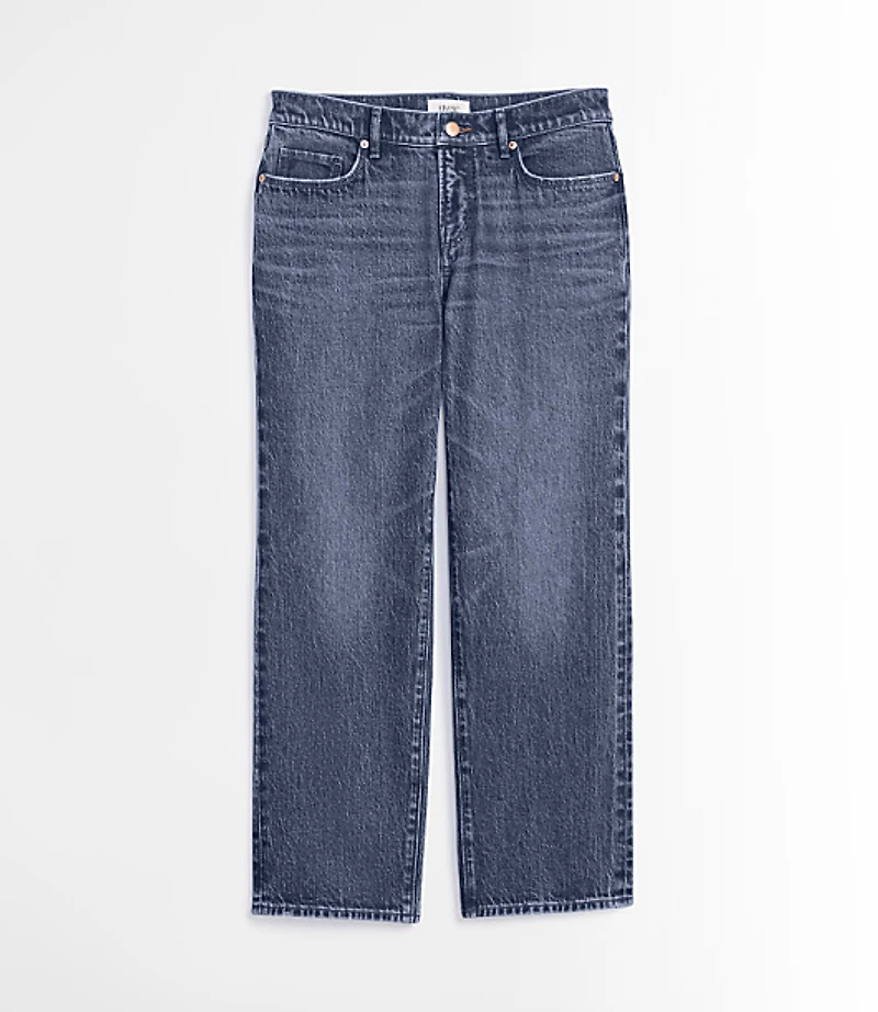 Rivete Curvy Low Rise Straight Jeans Medium Original Enzyme Wash