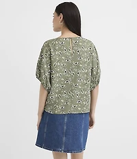Petite Bandana Print Cinched Dolman Top