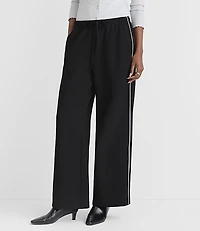 Petite Piped Sawyer Pull On Pants in Textured Crepe