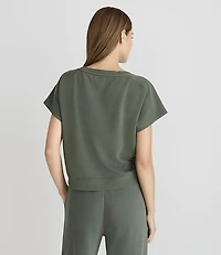 Petite Lou & Grey Garment Dyed Terrysoft Slouchy Boatneck Tee