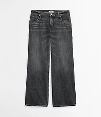 Rivete Petite Curvy Low Rise Wide Leg Jeans Lune Wash