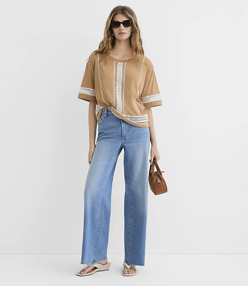 Lace Trim Jersey Tee