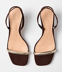 Metallic Slingback Kitten Heel Sandals