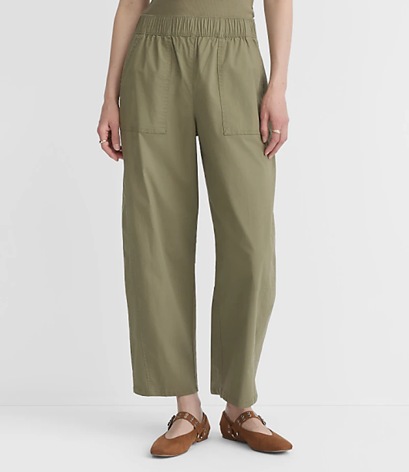 Petite Utility Pull On Barrel Pants Twill