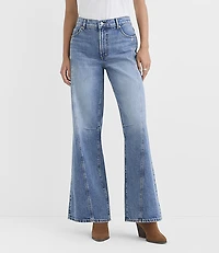 Rivete Tall Seamed Mid Rise Loose Flare Jeans Classic Light Indigo