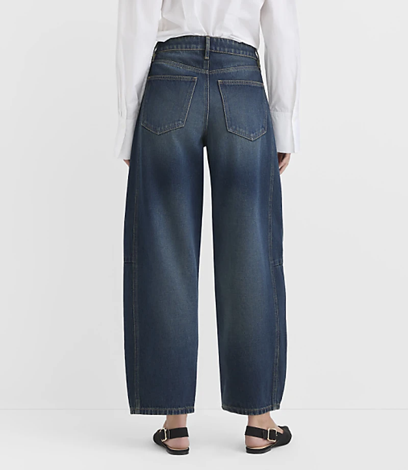 Rivete Petite Curvy Seamed High Rise Horseshoe Jeans Lune Wash