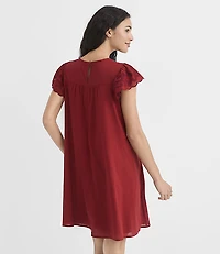 Scalloped Flutter Mini Pocket Dress