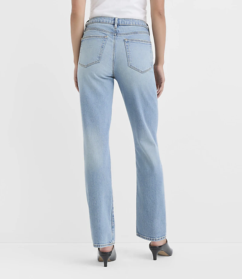 Rivete Petite Curvy Mid Rise Stovepipe Jeans Aura Wash