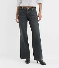 Rivete Tall Low Rise Wide Leg Jeans Lune Wash
