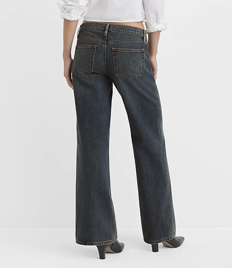 Rivete Tall Low Rise Wide Leg Jeans Lune Wash