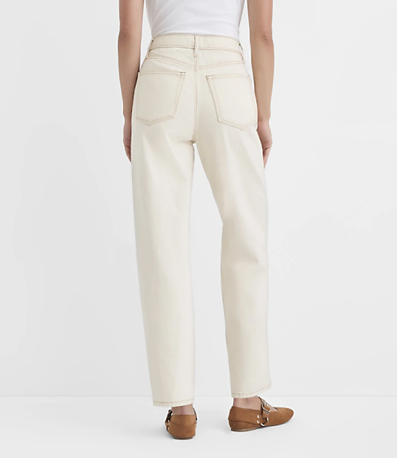Rivete Tall High Rise Straight Jeans Ecru