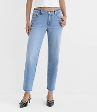 Rivete Tall Fresh Cut Low Rise Straight Jeans Medium Light Authentic Indigo