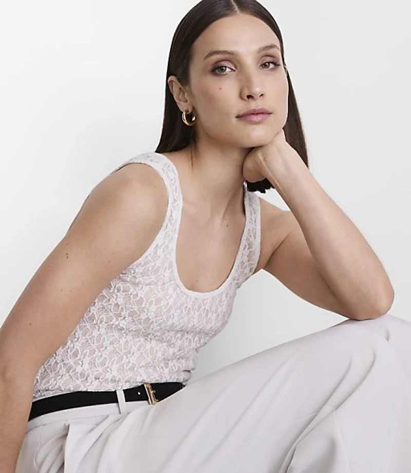 LOFT Versa Lace Scoop Neck Tank Top