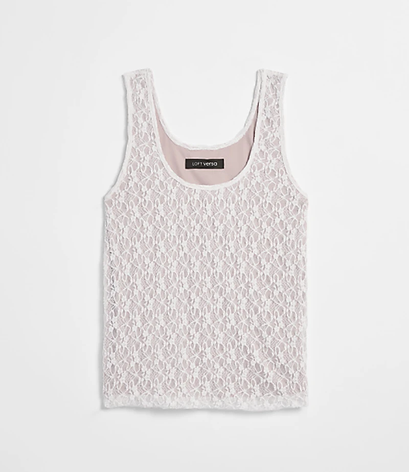 LOFT Versa Lace Scoop Neck Tank Top