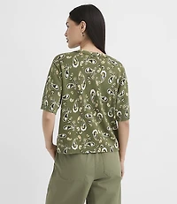 Bandana Print Relaxed V-Neck Sweater Tee