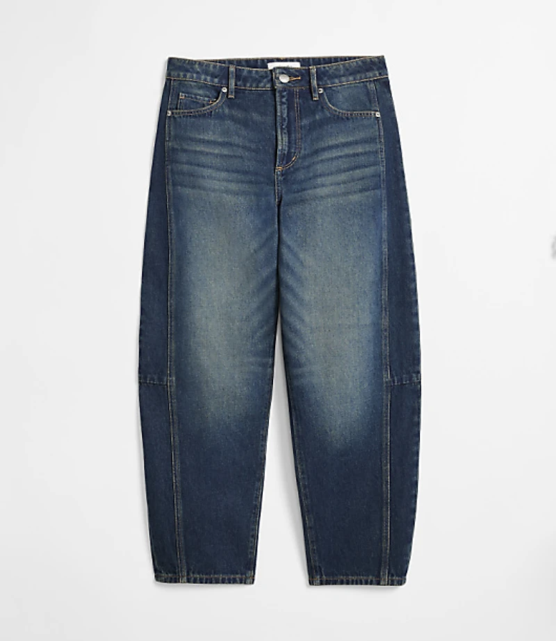 Rivete Petite Curvy Seamed High Rise Horseshoe Jeans Lune Wash