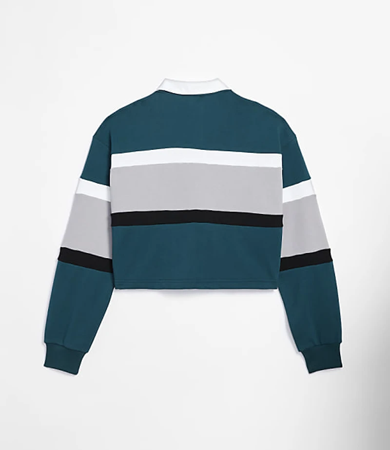 The Wild Collective Philadelphia Eagles Cropped Polo Top