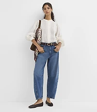 Eyelet Striped Blouse
