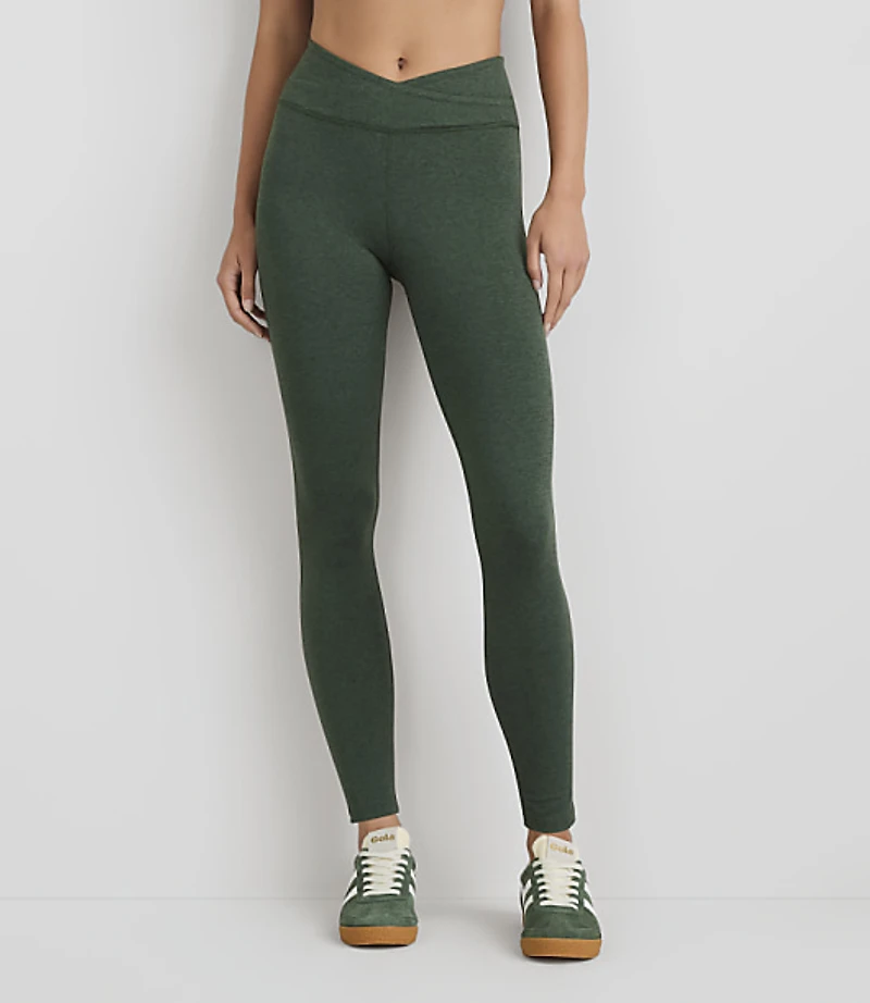 Lou & Grey Heathered Brushedsoft Crossover Waist Leggings