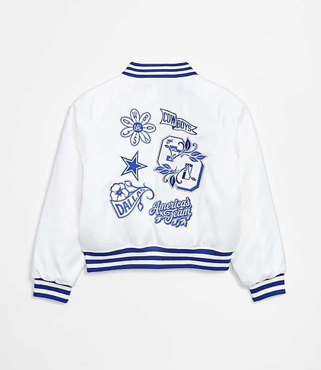 The Wild Collective Dallas Cowboys Unisex Satin Raglan Bomber Jacket
