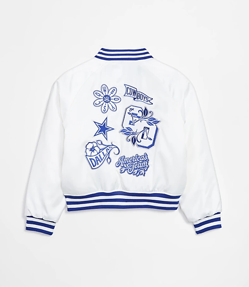 The Wild Collective Dallas Cowboys Unisex Satin Raglan Bomber Jacket