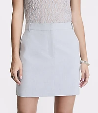 Petite LOFT Versa Seasonless Stretch Mini Pocket Skirt Heather