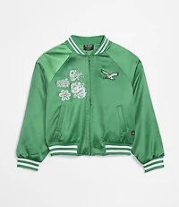 The Wild Collective Philadelphia Eagles Unisex Satin Raglan Bomber Jacket
