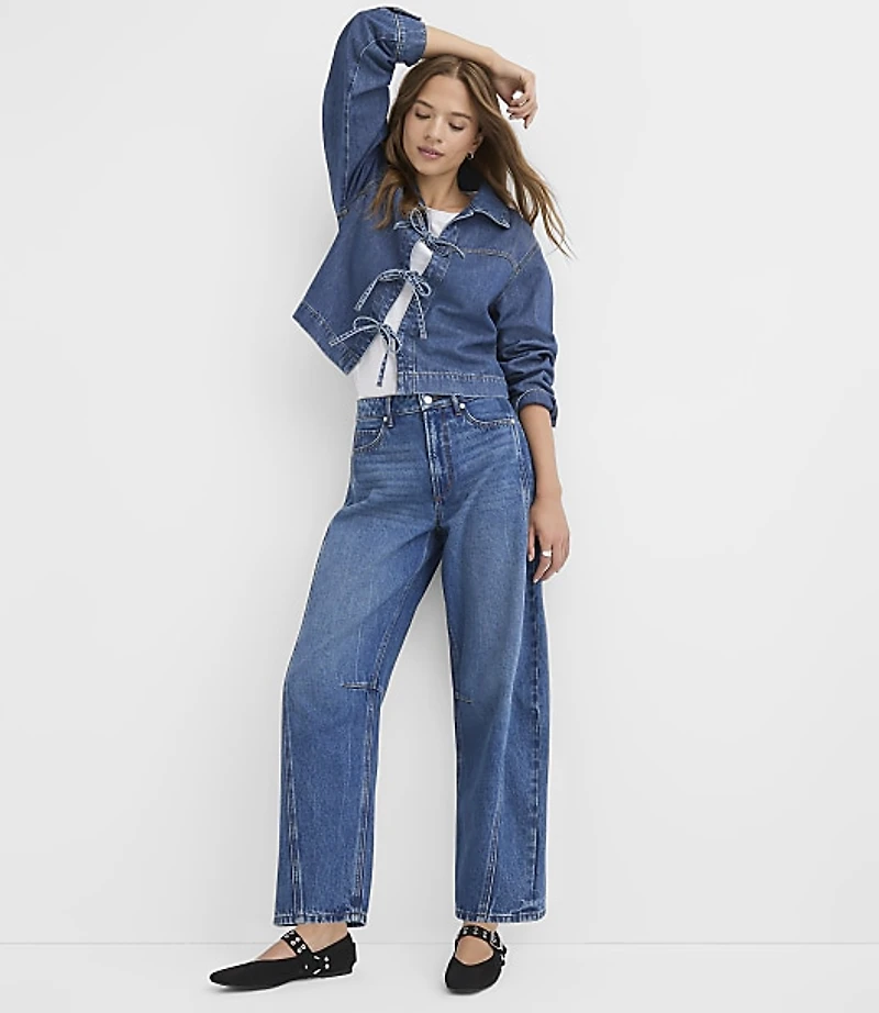Denim Bow Jacket Authentic Dark Wash