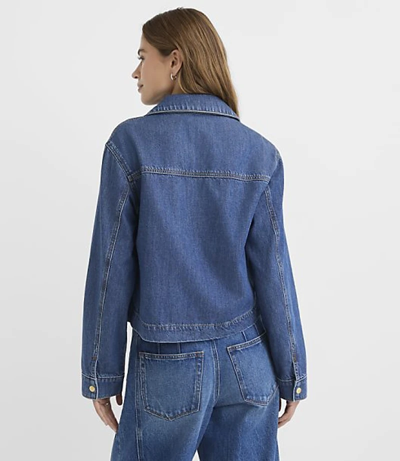 Denim Bow Jacket Authentic Dark Wash