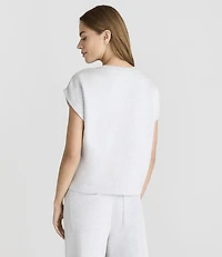 Petite Lou & Grey Heathered Scubasoft Cinched Shoulder Tee