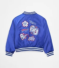 The Wild Collective Buffalo Bills Unisex Satin Raglan Bomber Jacket