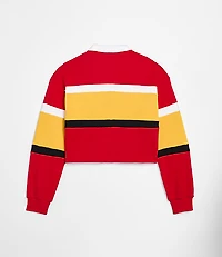 The Wild Collective Kansas City Chiefs Cropped Polo Top