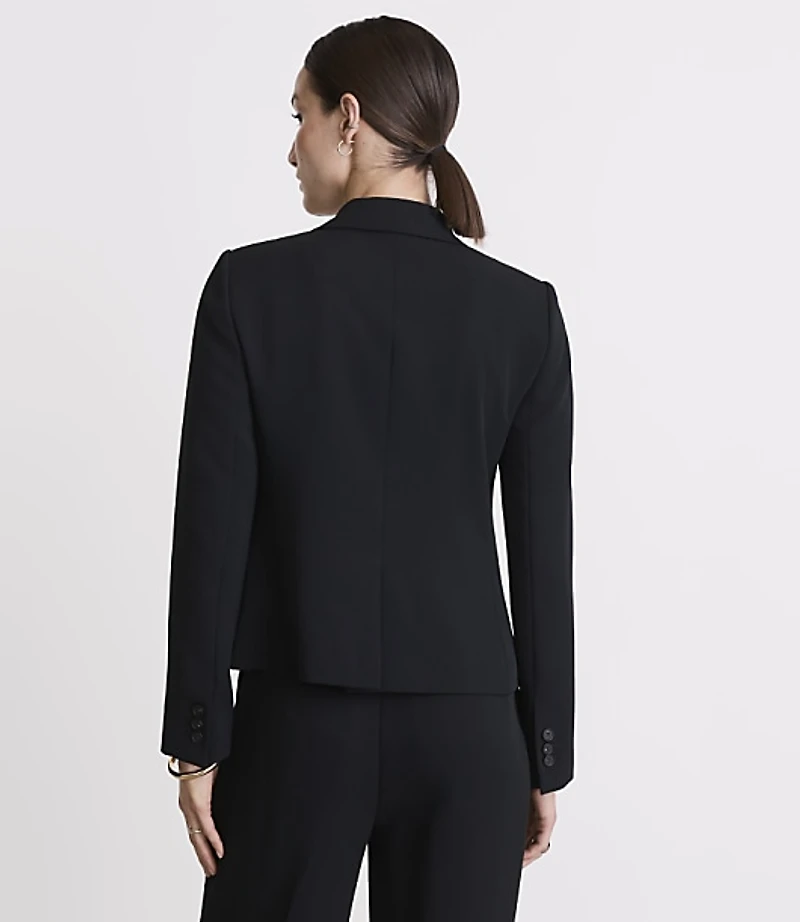 Petite LOFT Versa Crepe Drape Shrunken Blazer
